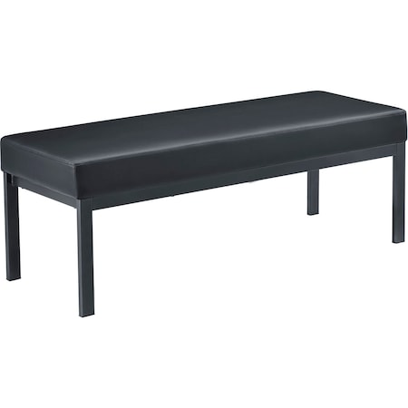 Interion By Global Industrial Interion Synthetic Leather Reception Bench, Black 695732